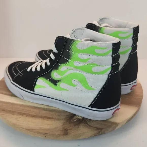 Vans Sk8-Hi 'Flame Black White' VN0A4U3CXEY Mens Size 10.5 - Picture 5 of 11